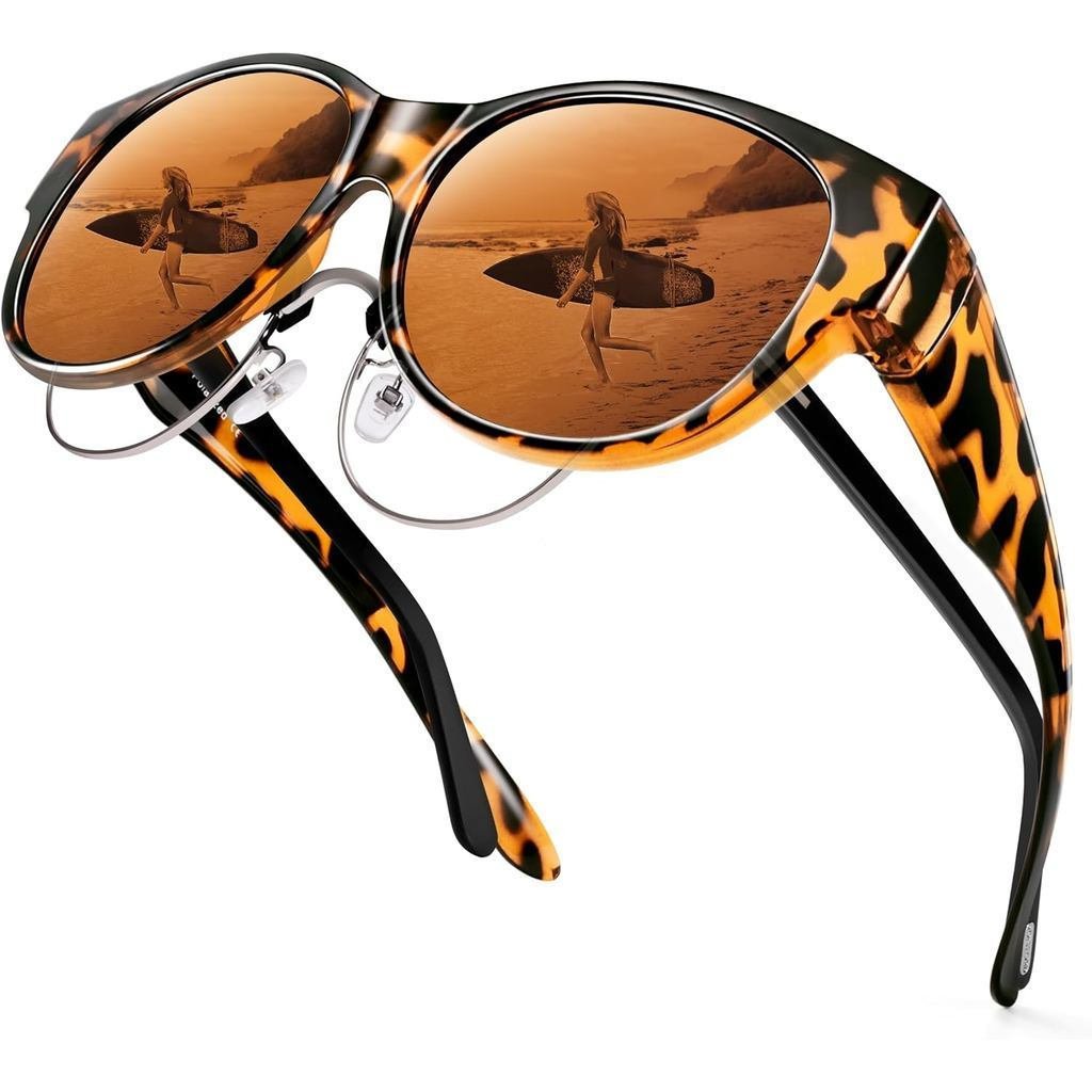แว่นกันแดดผู้หญิง Urumqi,Polarized UV400Protection,แว่นกันแดดทรงกลมเหมาะสําหรับการสวมทับแว่นตา RZ0J