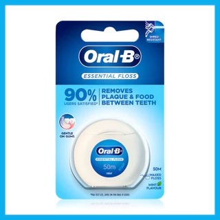 Oral-B Dental Floss Mint 50m ออรัลบี ไหมขัดฟัน เอสเซนเชียลฟรอส 50 เมตร.