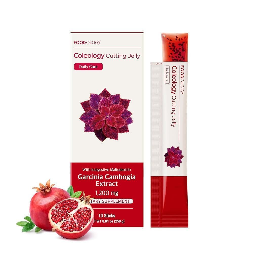 FOODOLOGY Coleology Cutting Jelly (10 วัน) - ส้มแขก (HCA) เจลลี่สติ๊ก รสทับทิมแสนอร่อย เมล็ดเจีย คอล