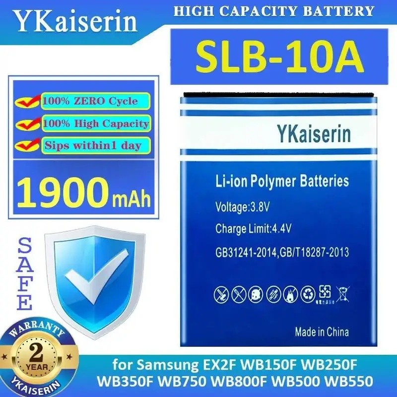 สําหรับ Samsung EX2F WB150F WB250F WB350F WB750 WB800F WB500 WB550 1900Mah Fast Charging Slb-10A แบต