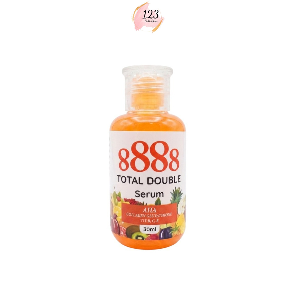 8888 Total Double Serum AHA Collagen Glutathione Vit B , C , E 30 ml เซรั่มเปิดผิวขาว x10 ✨