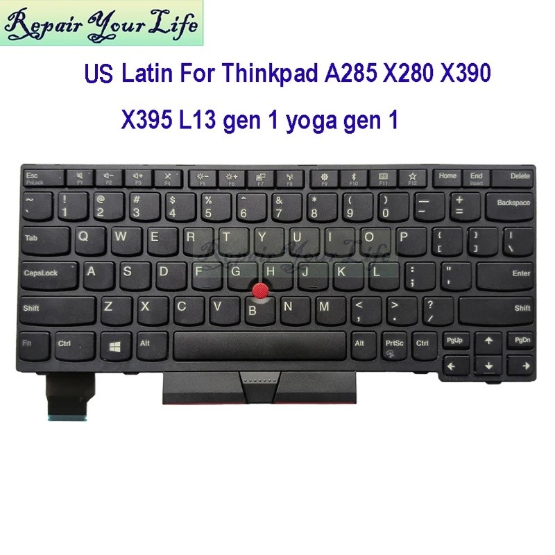 01YP160 Latin US Backlit คีย์บอร์ดสําหรับ Lenovo ThinkPad X280 A285 X390 X395 L13 โยคะ Gen1 Gen 2 X1
