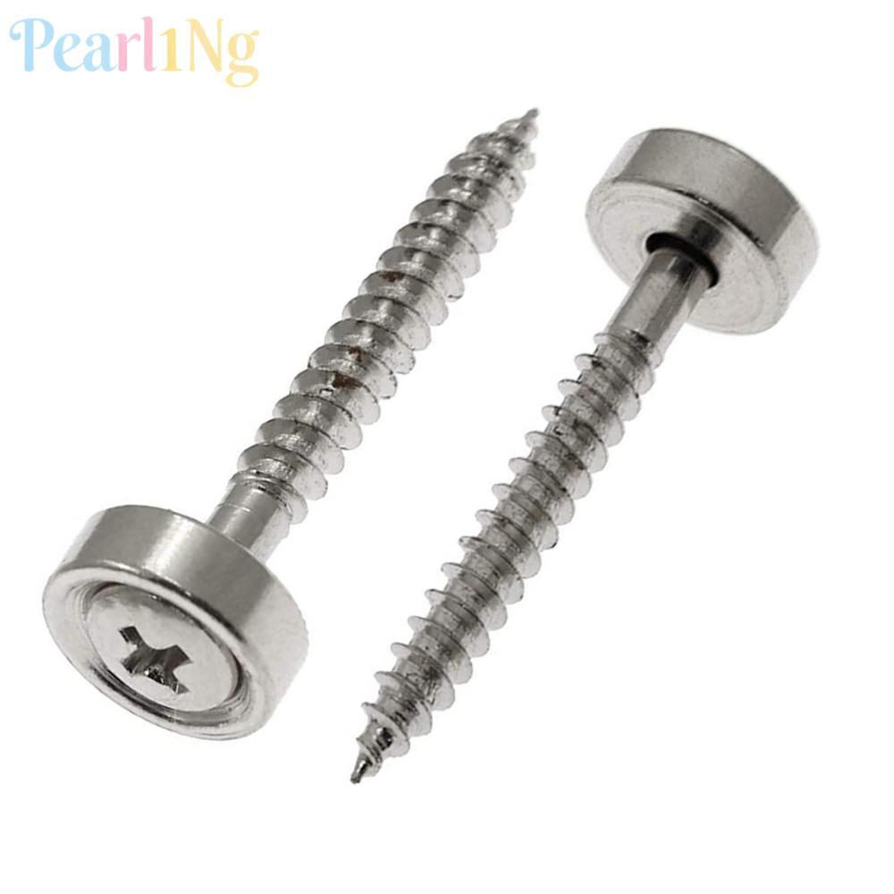 PEARLTH 4PCS กีตาร์คอ Joint Bushings, Silver โลหะกีตาร์คอสกรู,ทนทานคอ Joint Ferrules Bolts กีตาร์ไฟฟ
