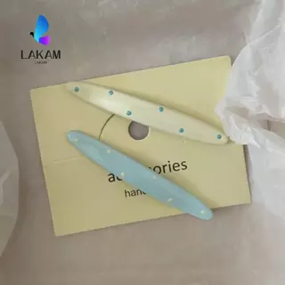 LAKAM Duckbill กิ๊บติดผม, เรซิ่นสีฟ้าอ่อนคลิปหน้าม้า, สีขาวครีมแข็งแรงถือกิ๊บติดผมผู้หญิงลายจุดผู้หญิงจัดแต่งทรงผมผู้หญิง