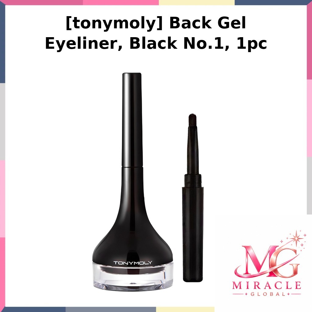 [tonymoly] Back Gel Eyeliner สีดํา No.1 1pc / Korean Gel Eyeliner / แอพพลิเคชันเรียบ / ของแท้ 100% โ