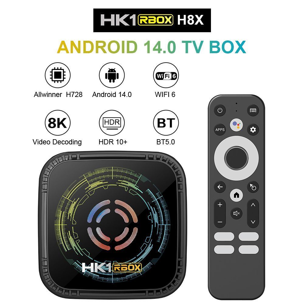 จัดส่งในวันเดียวกัน H8X Network Box TV Top Box H728 Octa-Core Android 14 Gigabit Network Port Dual B
