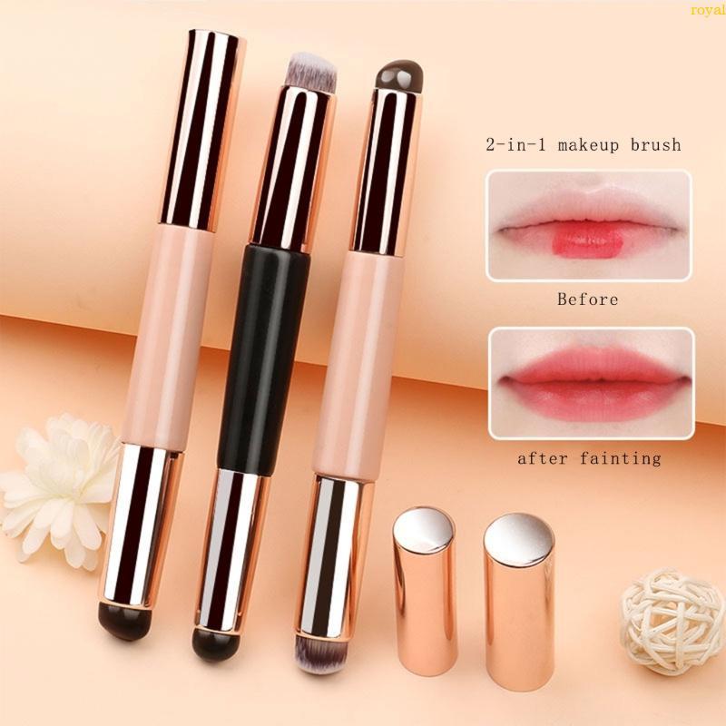 (ส่วนลดสูง)oyalking.th 2 in 1 Silicone Lip Brush แปรงคอนซีลเลอร์ แปรงลิปสติก แปรงแต่งหน้า ปัดแป้ง แต