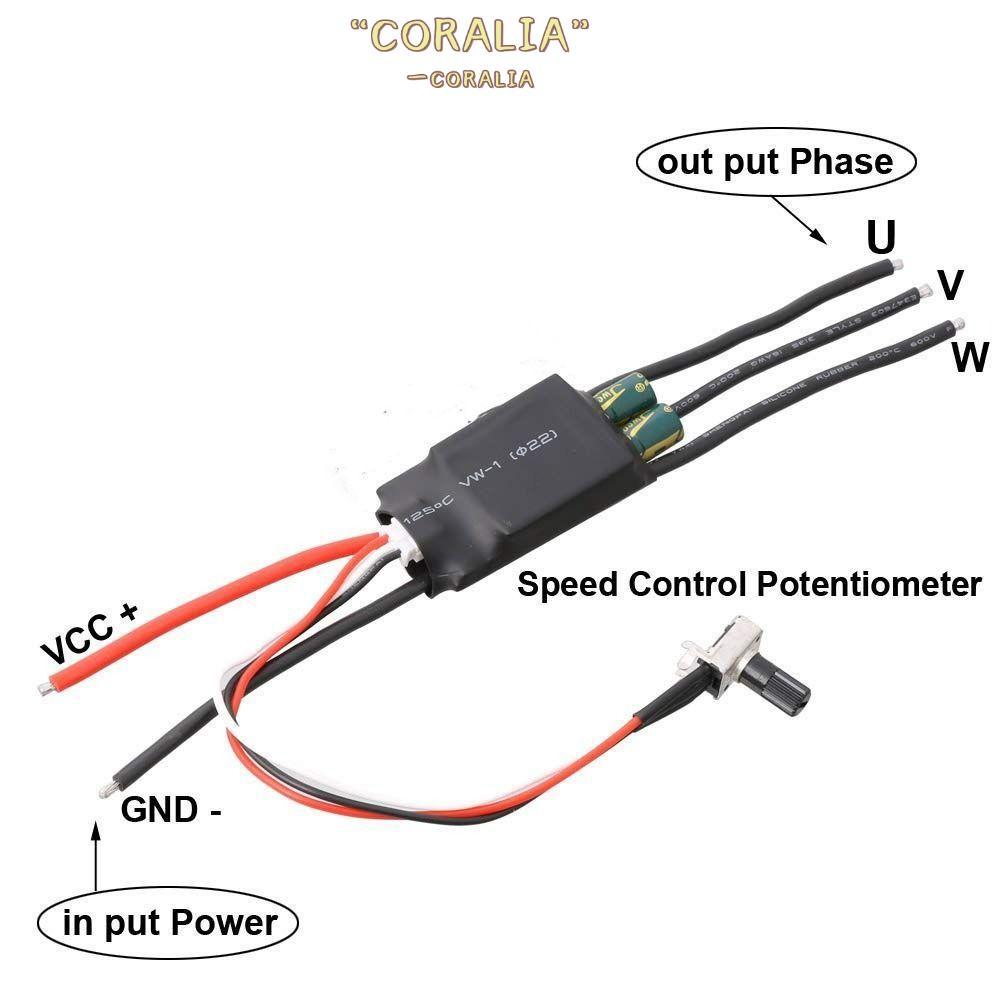 CORALIA Brushless มอเตอร์ไดร์เวอร์, DC 7-24V Potentiometer Hallless DC มอเตอร์ไดรฟ์,ความเร็วสูง 200W