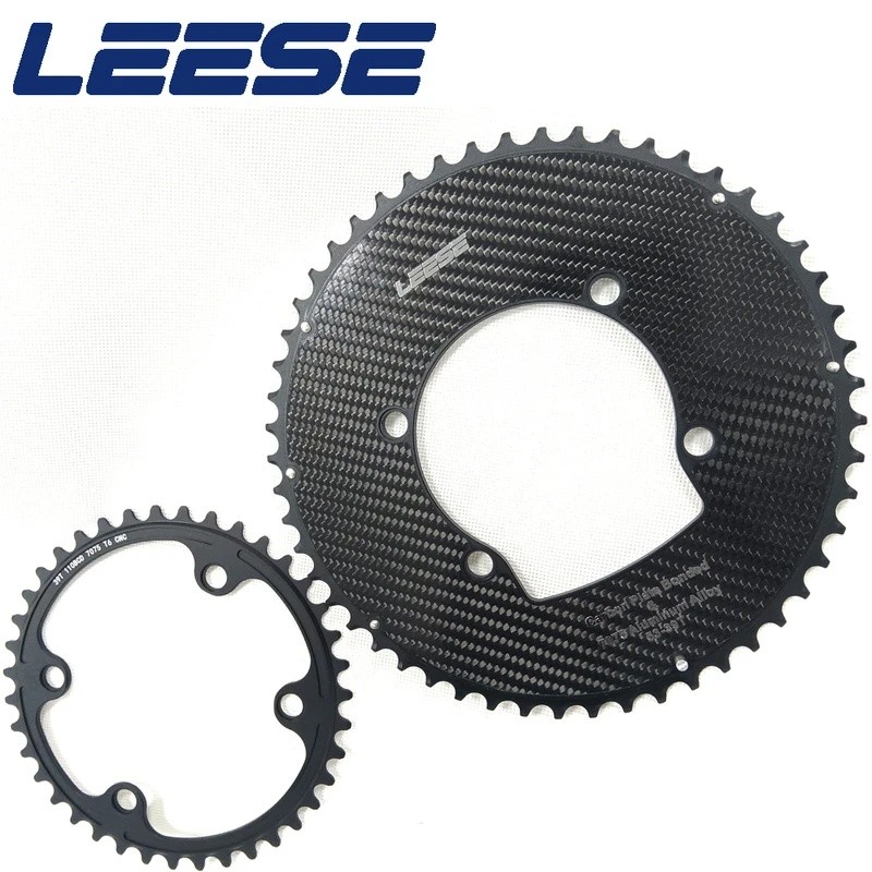 LEESE 110BCD 2X Dual Chainring สําหรับถนน/จักรยานพับ, 46-34/48-34/50-34/52-36/53-39/54-40T, สําหรับ 