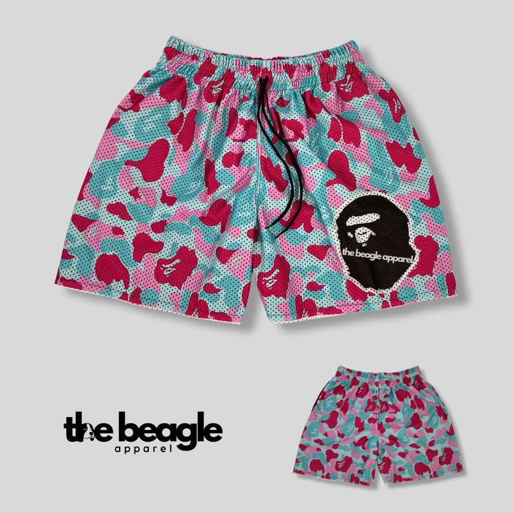 BAPE กางเกงขาสั้นเอวสูงและตาข่าย unisex