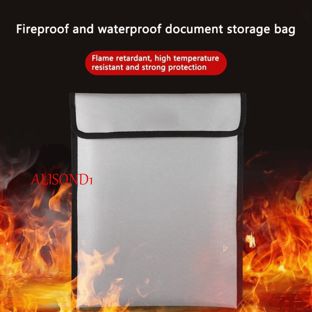 ALISOND1 กระเป๋าเอกสารทนไฟ,กันน้ําสัญญาณ Blocker Cash Safe Storage Pouch, Faraday Bag Anti-Hacking S