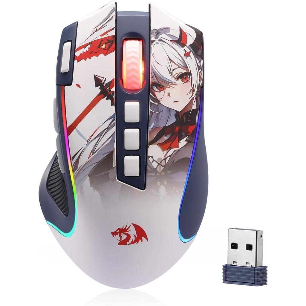 Redragon M612 เมาส์สําหรับเล่นเกม Predator RGB, เมาส์ออปติคอลแบบมีสาย 8000 DPI พร้อมปุ่มตั้งโปรแกรมไ