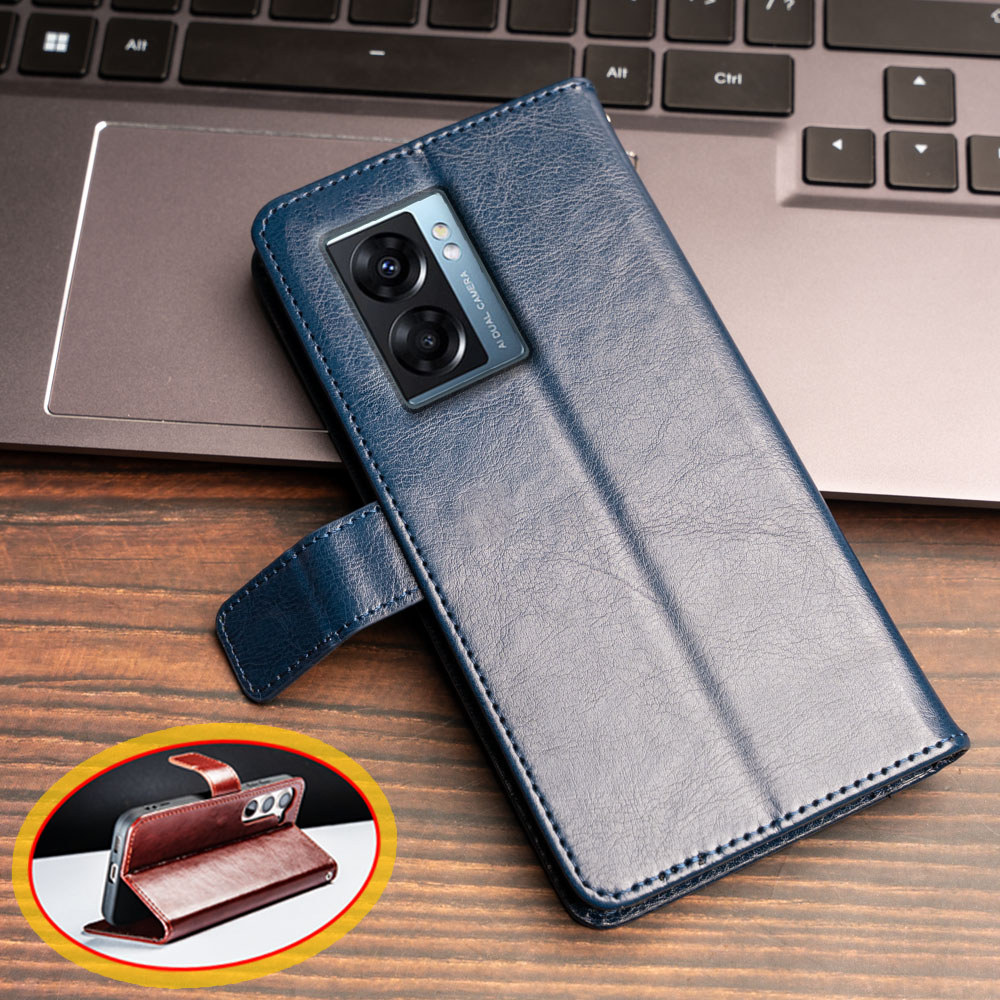 สําหรับRealme Narzo 50 5G V23 V23i RMX3572 RMX3571 RMX2163C Vintageคลาสสิกกระเป๋าสตางค์หนังFolioกรณีพลิกโน้ตบุ๊คสไตล์แม่เหล็กปิดKickstandช่องเสียบการ์ด