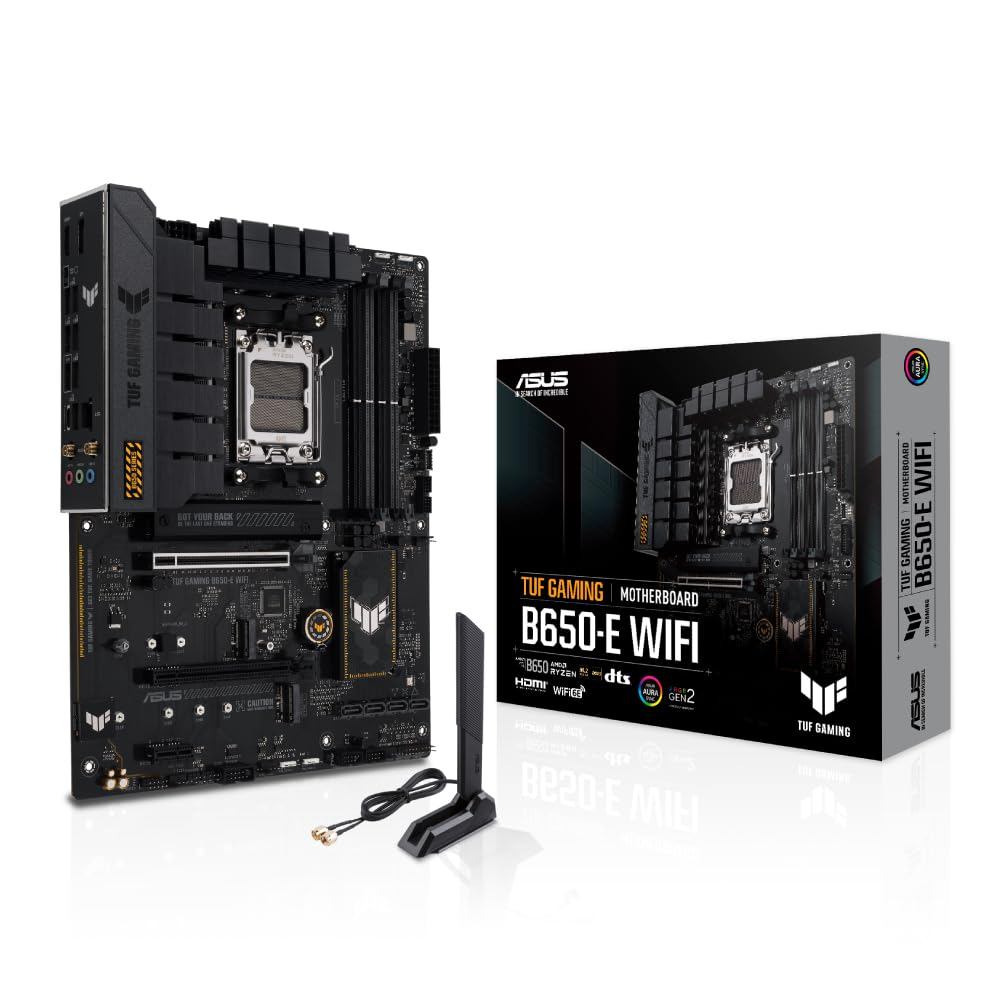 ASUS TUF GAMING B650-E WIFI AMD Ryzen 7000 series AM5 เข้ากันได้กับเมนบอร์ด ATX ที่ติดตั้ง B650ผลิต