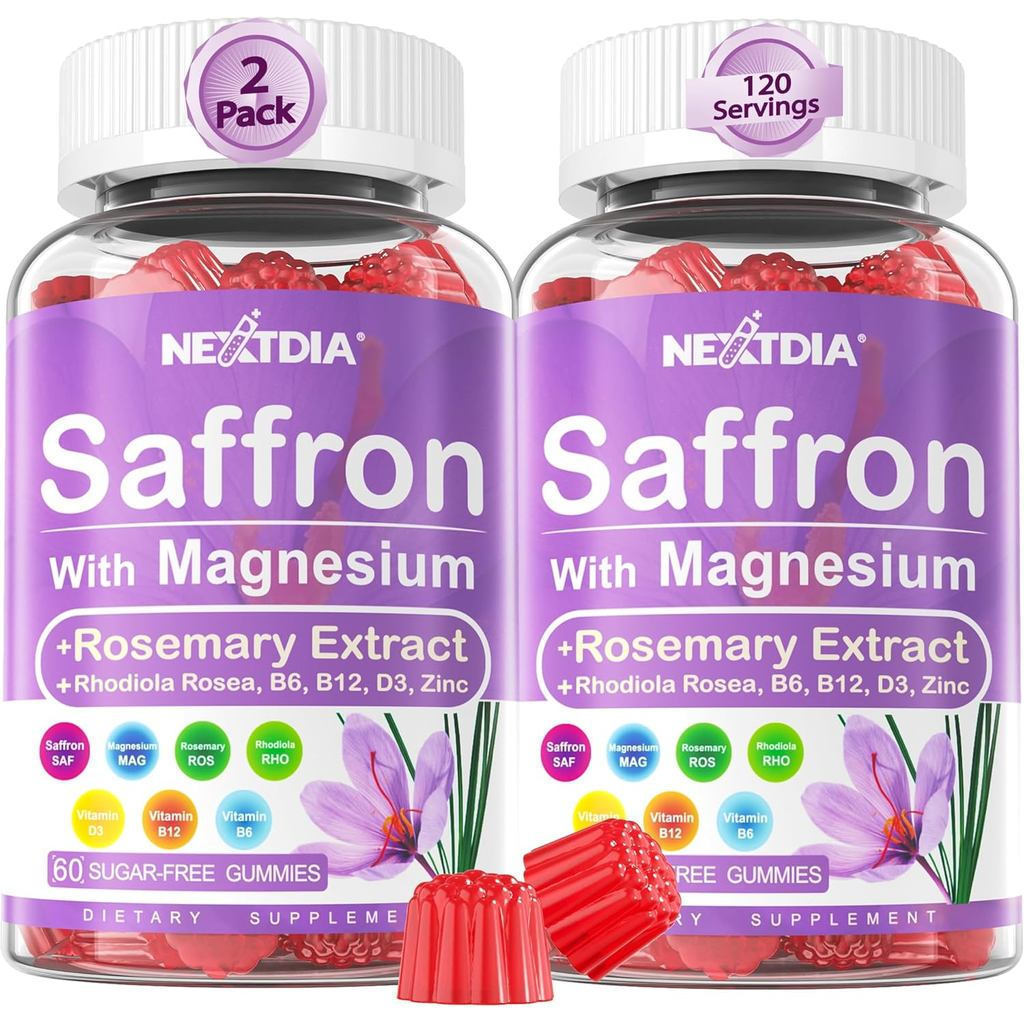 SaffronGummyandy-4MonthSupply-SaffironExtrat7mg/88.5mg,ontainsglyhirt400mg/200mg,Rhodiolarosea,Rosem