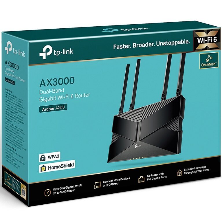 เราเตอร์ไร้สาย TP-Link AX55 Pro รองรับ Wi-Fi6 Dual-Band Gigabit Medium Apartment ใช้งานได้ AX3000