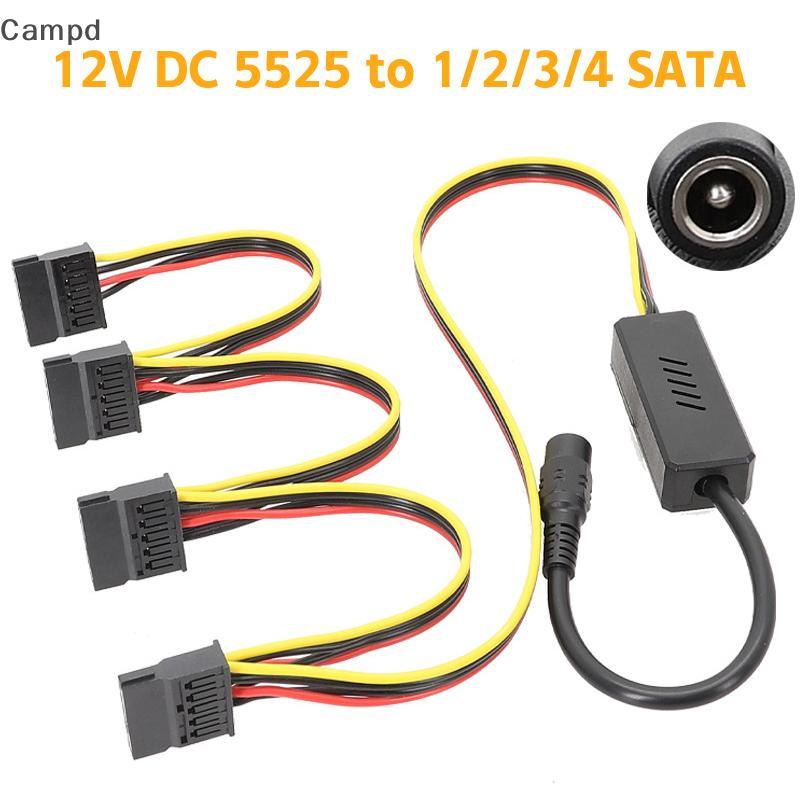 Campd DC 5525 ถึง SATA IDE สายไฟ 12V ถึง 4Pin Molex สําหรับศูนย์ข้อมูลมืออาชีพ HDD Expansion (TH)