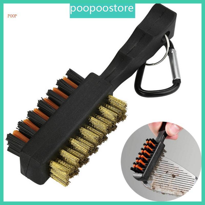 POOP Golf Brush Double Side Brass Golf Club Brush Groove Cleaner เครื่องมือทําความสะอาด
