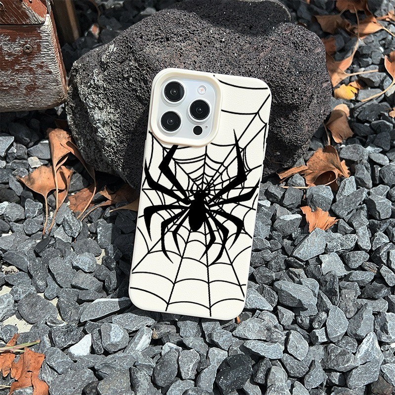 Spider Web Dark Pattern Creative Simple Shock-resistant เคสโทรศัพท์มือถือ, เหมาะสําหรับ iPhone/17 ProMax/Pro/16/Plus/15/14/14PLUS/IPhone15PLUS/13/13/IPhone14/12/IPhone12PRO/11/7P/8P/XS Max/XR/XS