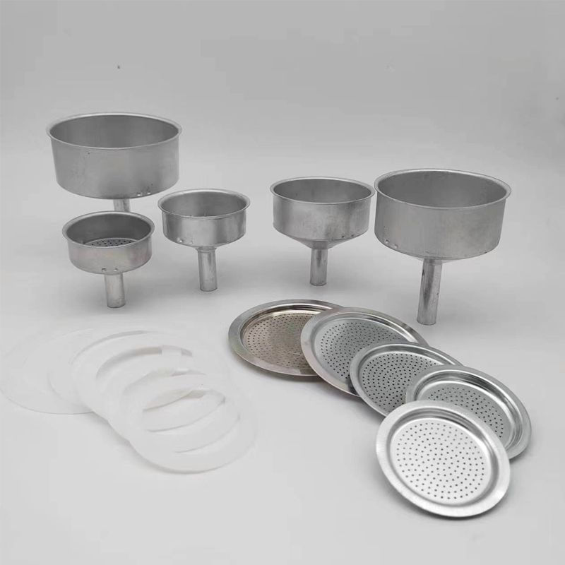 Aluminum gasket, new moka filter accessories, special coffee pot bowl, moka powder funnel, silicone 