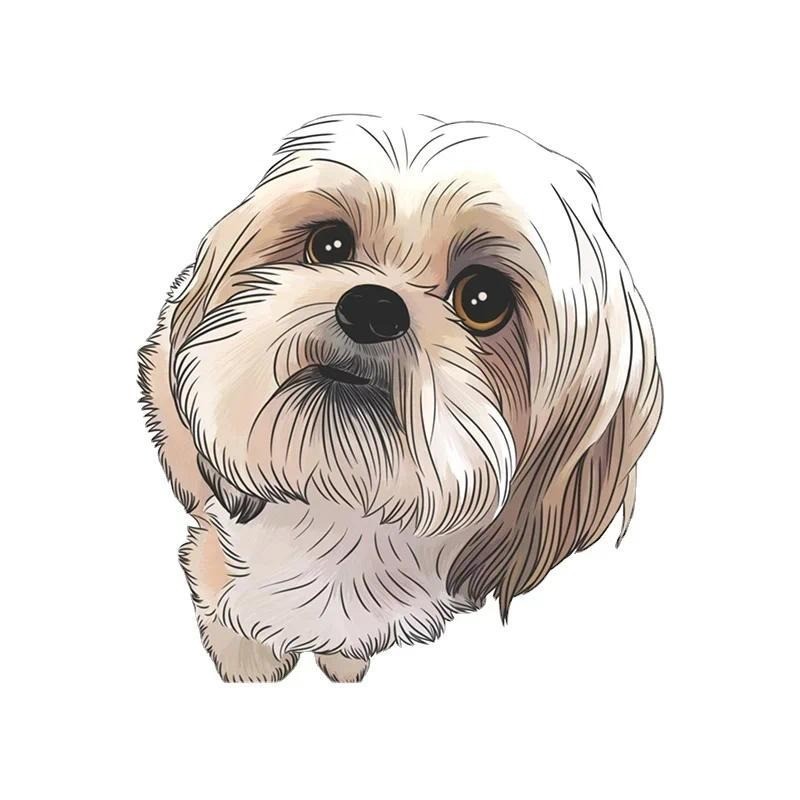 ความคิดสร้างสรรค์สําหรับ Lhasa Apso ตู้เย็นรถสติกเกอร์กระจกรถยนต์กันน้ํา Decal จัดแต่งทรงผมรถตกแต่ง 