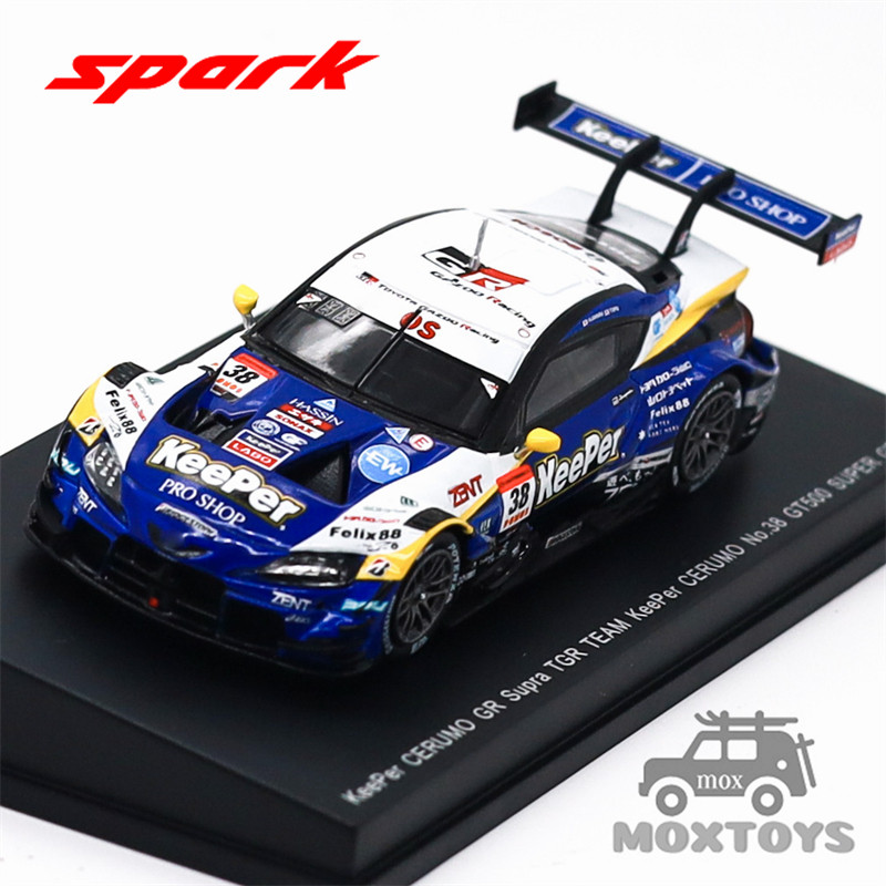 Spark 1:64 KeePer CERUMO GR Supra TGR TEAM KeePer CERUMO No.38 GT500 SUPER GT 2025 รถโมเดลDiecastสีน้ําเงิน