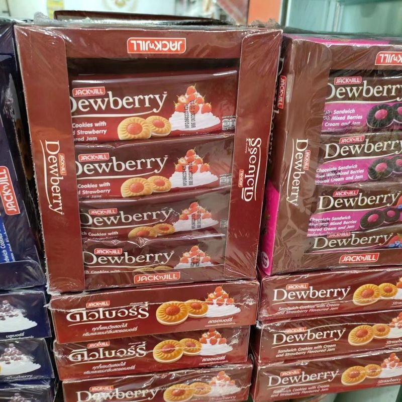 Thailand Dewberry Dewberry Fruit Cream Sandwich Biscuits รสบลูเบอร์รี่/รสสตรอเบอร์รี่0801226พี6/260