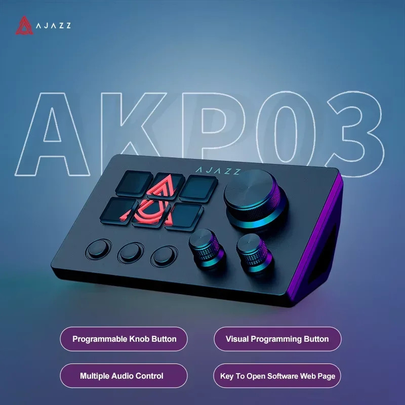 Ajazz AKP03E/153E เดสก์ท็อป Helper คอนโซลแผง Controller โปรแกรม Macro ปุ่มที่กําหนดเอง Mini คีย์บอร์