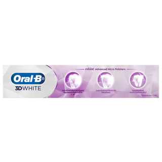 Oral-B ออรัล-บี ยาสีฟัน ทรีดีไวท์ ฟาสต์ ไวท์ ฟลูออไรด์ 90 กรัม