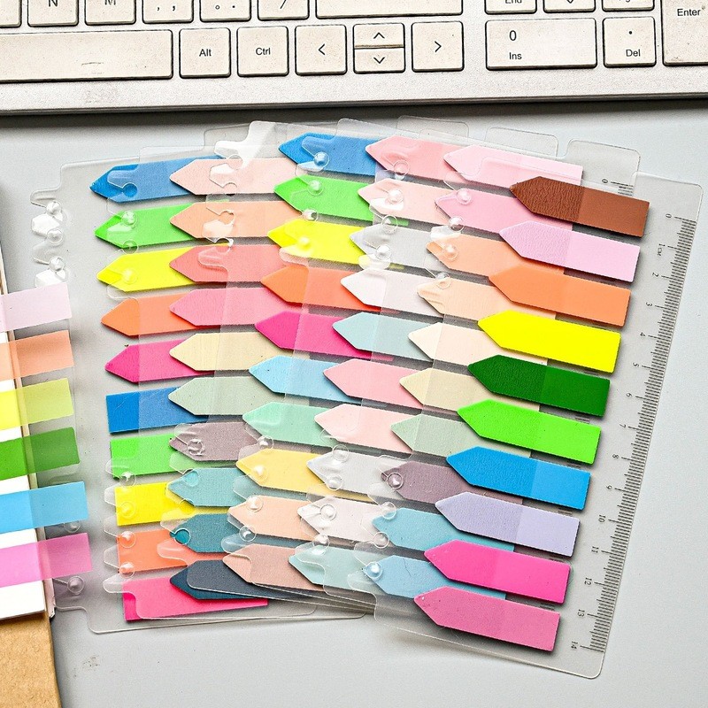 200 แผ่นสติกเกอร์สีหมายเหตุโปร่งใส Self-Adhesive Index Tabs ธง Sticky Note เครื่องเขียนโรงเรียนอุปกรณ์สํานักงาน