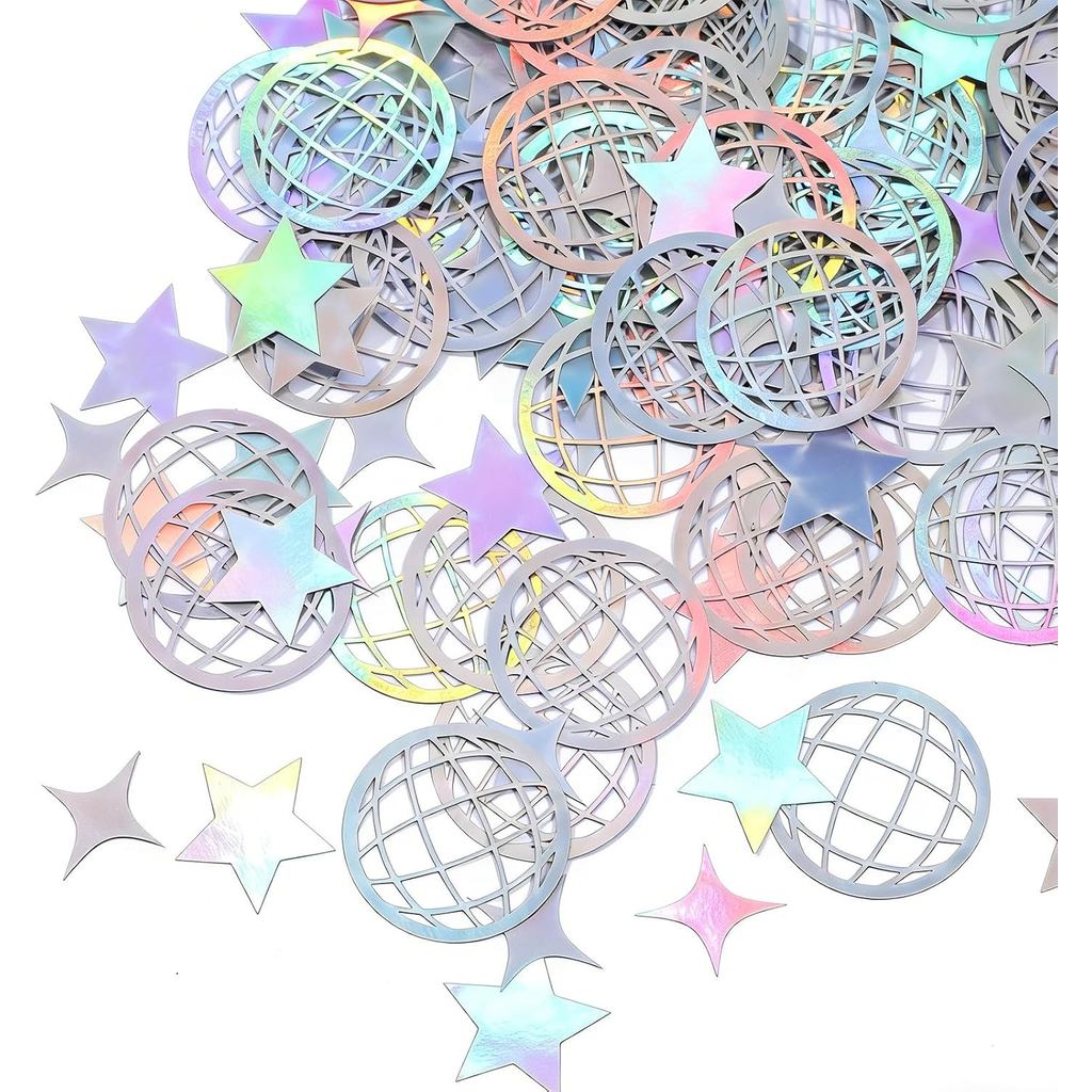 200 ชิ้น Ball Confetti, Glitter Holographic Disco Ball Confetti สําหรับ Bachelorette Party DiscoConf