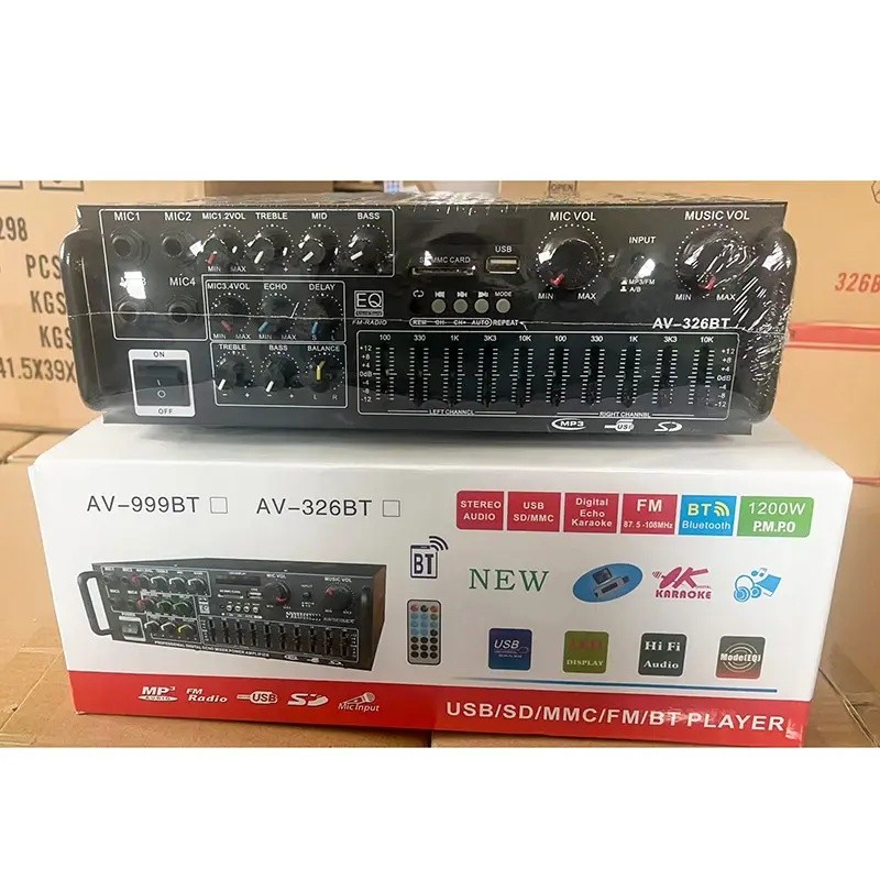 [แนะนํา] เพาเวอร์แอมป์ในครัวเรือนกําลังสูง 12V220V บลูทูธ EQ Balancer รถกลางแจ้ง K เพลงเครื่องขยายเส