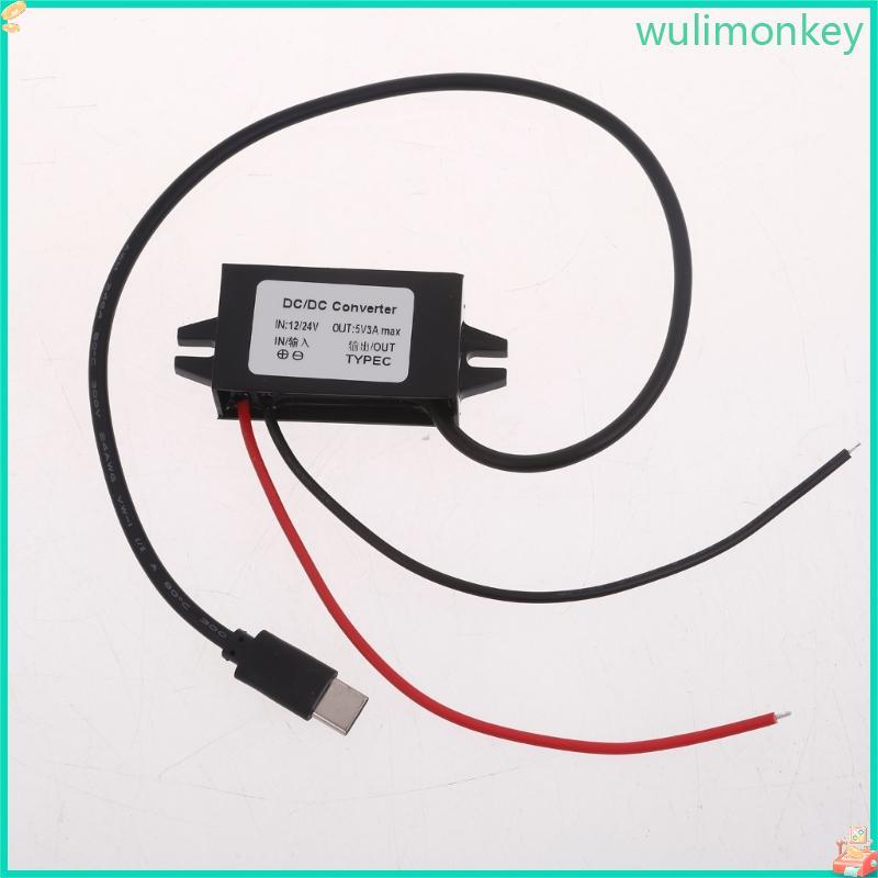 WU 12V ถึง 5V USB C Converter DC12V ถึง Type C 5V 3A USB Buckk โมดูลขั้นตอนลง