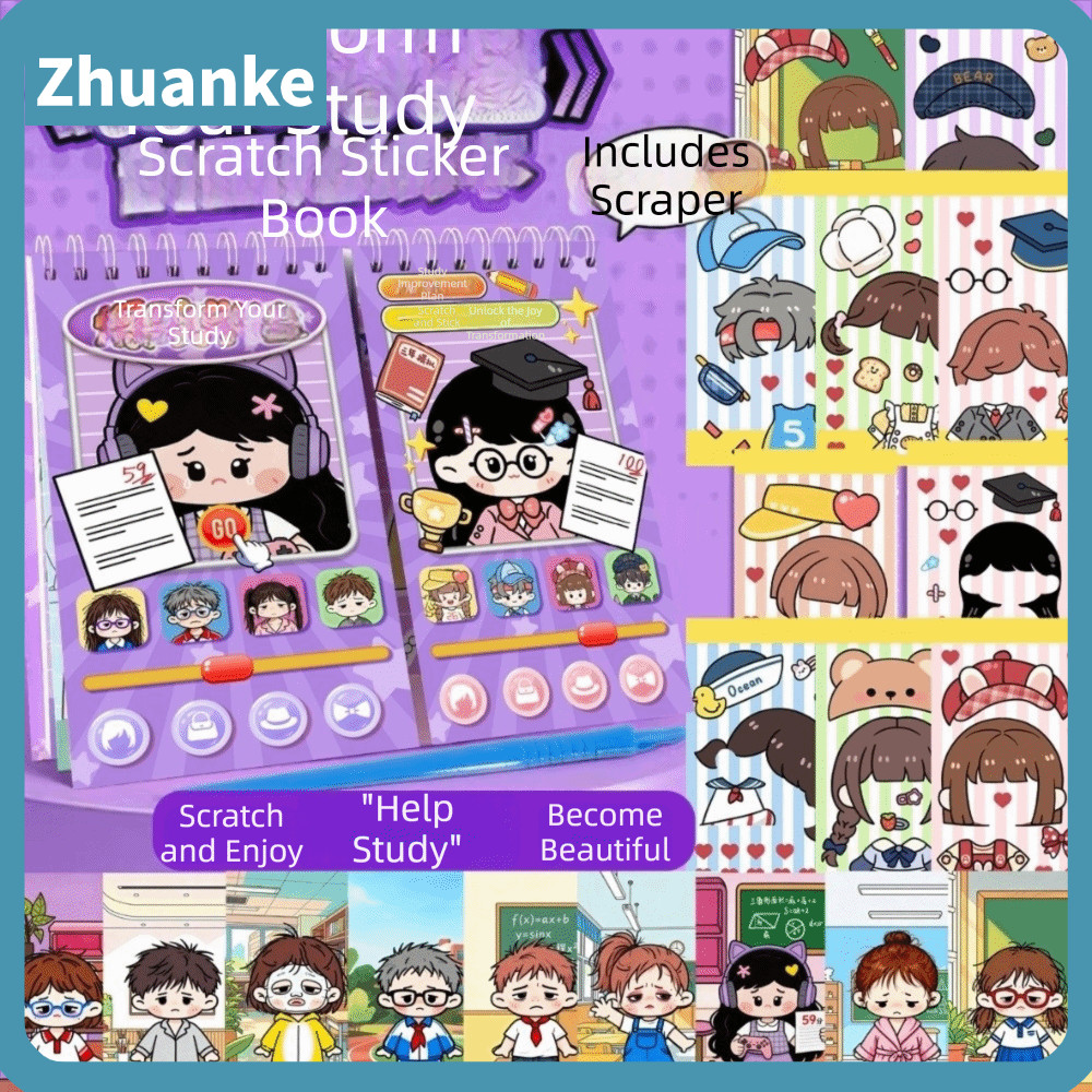 ZHUANKE Character Dress-Up Sticker Book, Renovation Family Members Puzzle Game Handmade DIY Sticker 