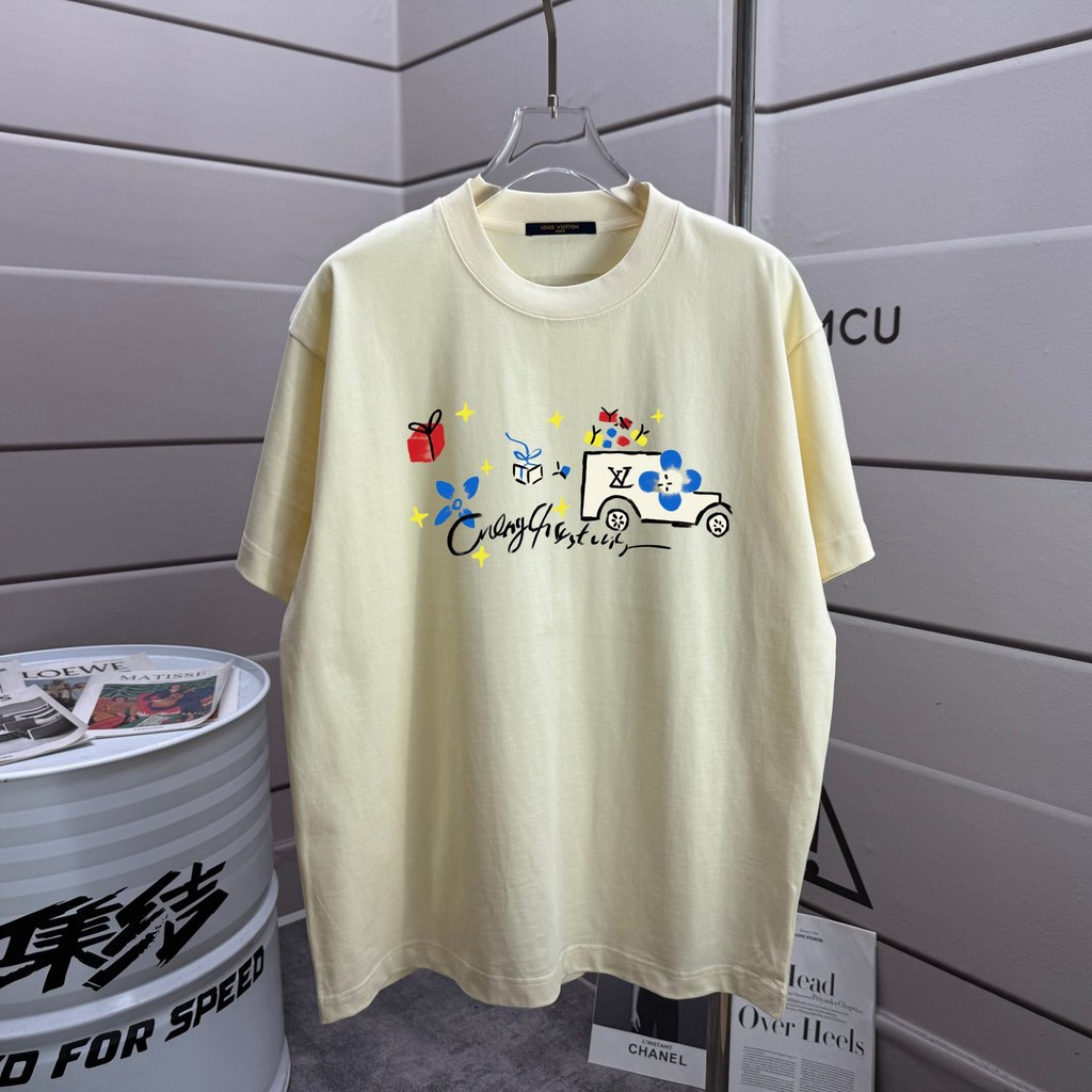 VL ผู้ชายผู้หญิงเสื้อยืดพิมพ์เสื้อยืดรอบคอ Commuter เสื้อยืดผู้ชาย Top All-Match L8VL