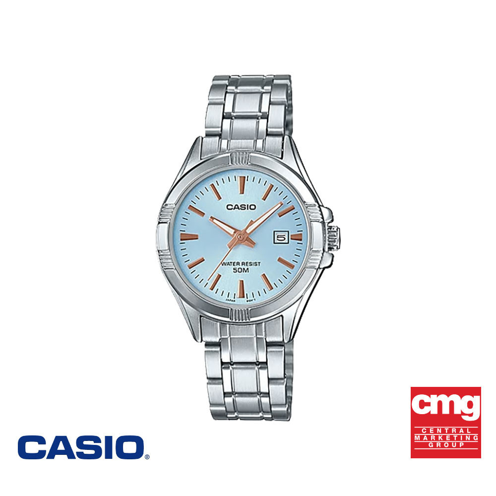 CASIO นาฬิกาข้อมือ CASIO รุ่น LTP-1308D-2AVDF วัสดุสเตนเลสสตีล สีฟ้า