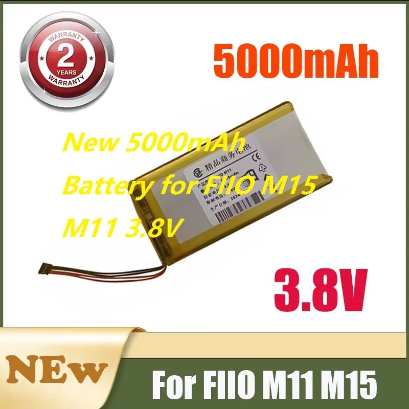 แบตเตอรี่ 5000mAh ใหม่สําหรับ FIIO M15 M11 3.8V