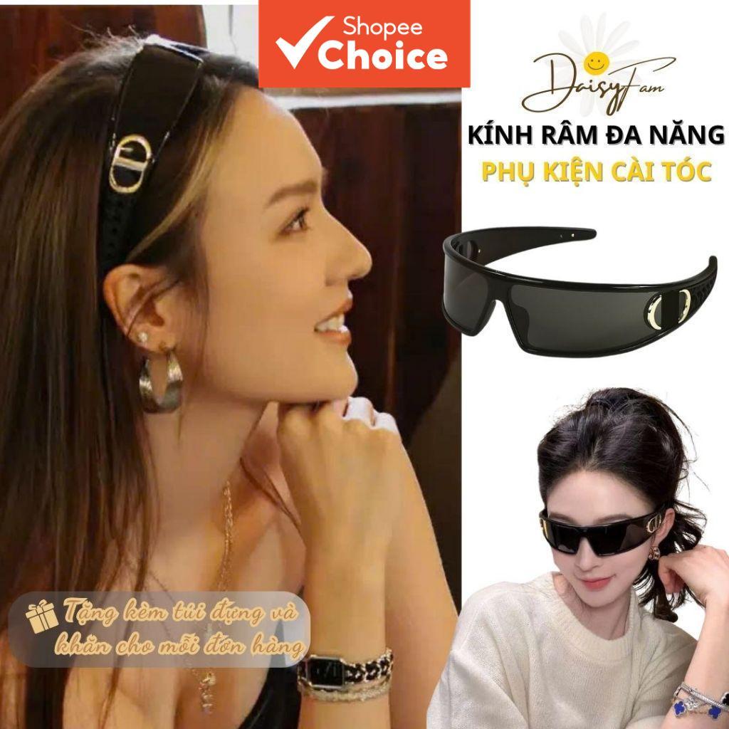แว่นกันแดดแฟชั่น D-shaped Curve Dark Lens Headband Summer Beach Uv Protection