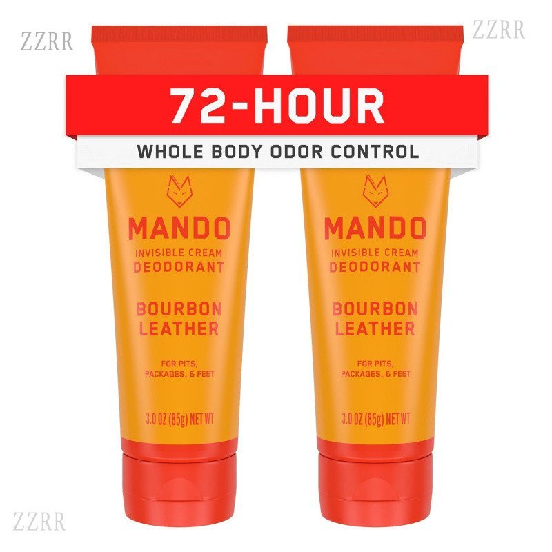 Mando Whole Body Mens Deodorant--3oz Tube Pack, 2 Pack-Bourbon Leather Color | 72ชั่วโมงที่มองไม่เห็