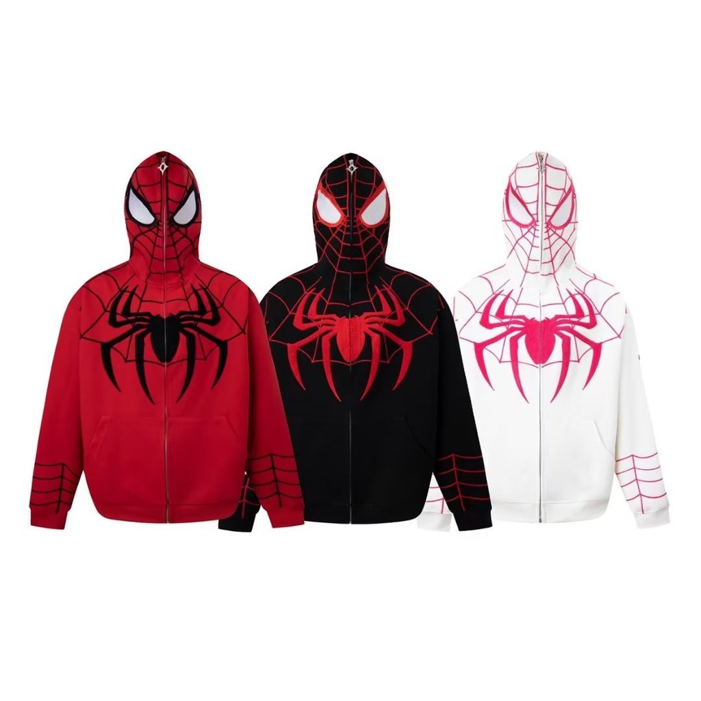 Spiderman Hooded Sweatshirt Street Fashion Zipper Cardigan Couple Jacket Fashion Plus Size Sweatshir