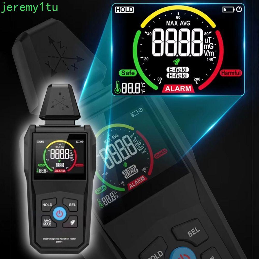 JEREMY เครื่องทดสอบรังสีแม่เหล็กไฟฟ้า, EMF01 EMF Reader เครื่องตรวจจับรังสีแม่เหล็กไฟฟ้า, รังสี LCD 