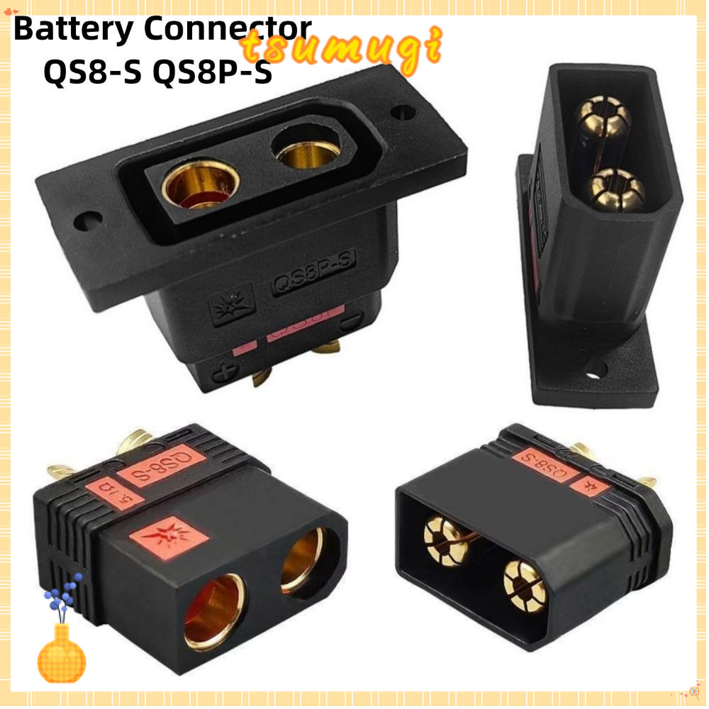 TSUMUGI QS8P-S ปลั๊กแบตเตอรี่,สีดําสูง QS8-S Connector, Gold Plated Anti Spark QS8-S MF ปลั๊กชุดสําห