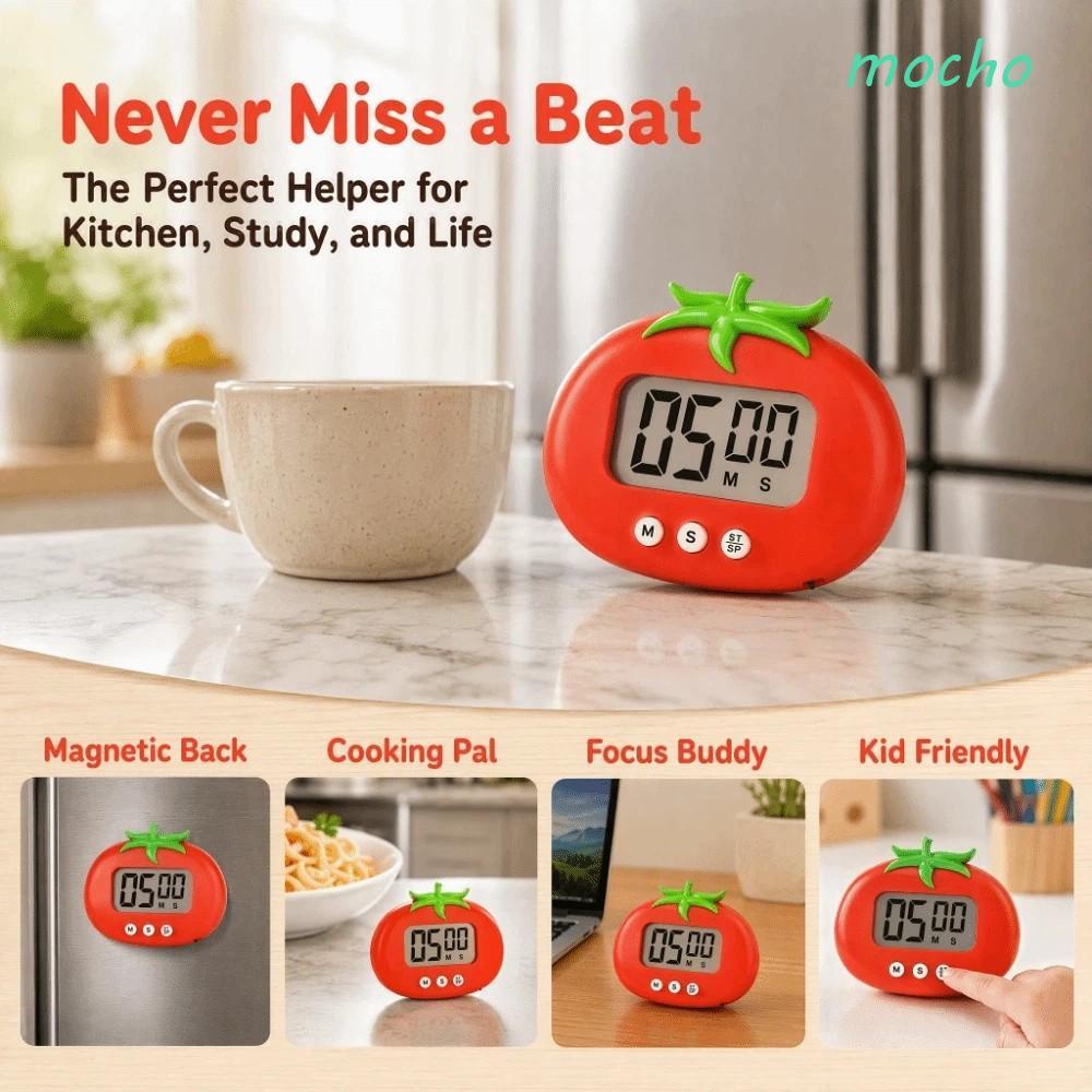 MOCHO Pomodoro Timer, Focus Aid Learning Self Discipline Tomato Shape Counting Timer, Portable Magne