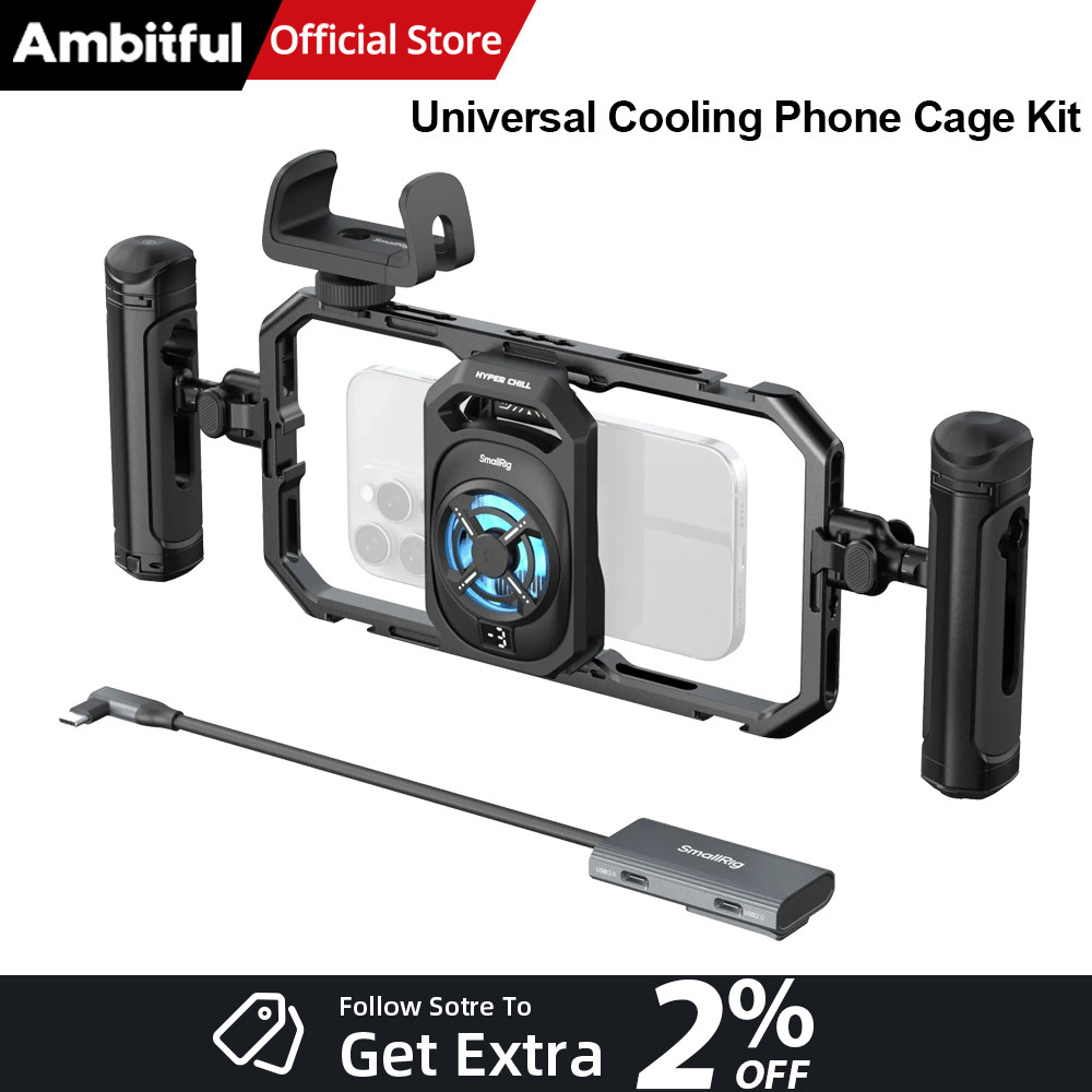 SmallRig All-in-One Thermal Dual-handheld Video Kit Universal Cooling Mobile Phone Cage 4-in-1 USB-C