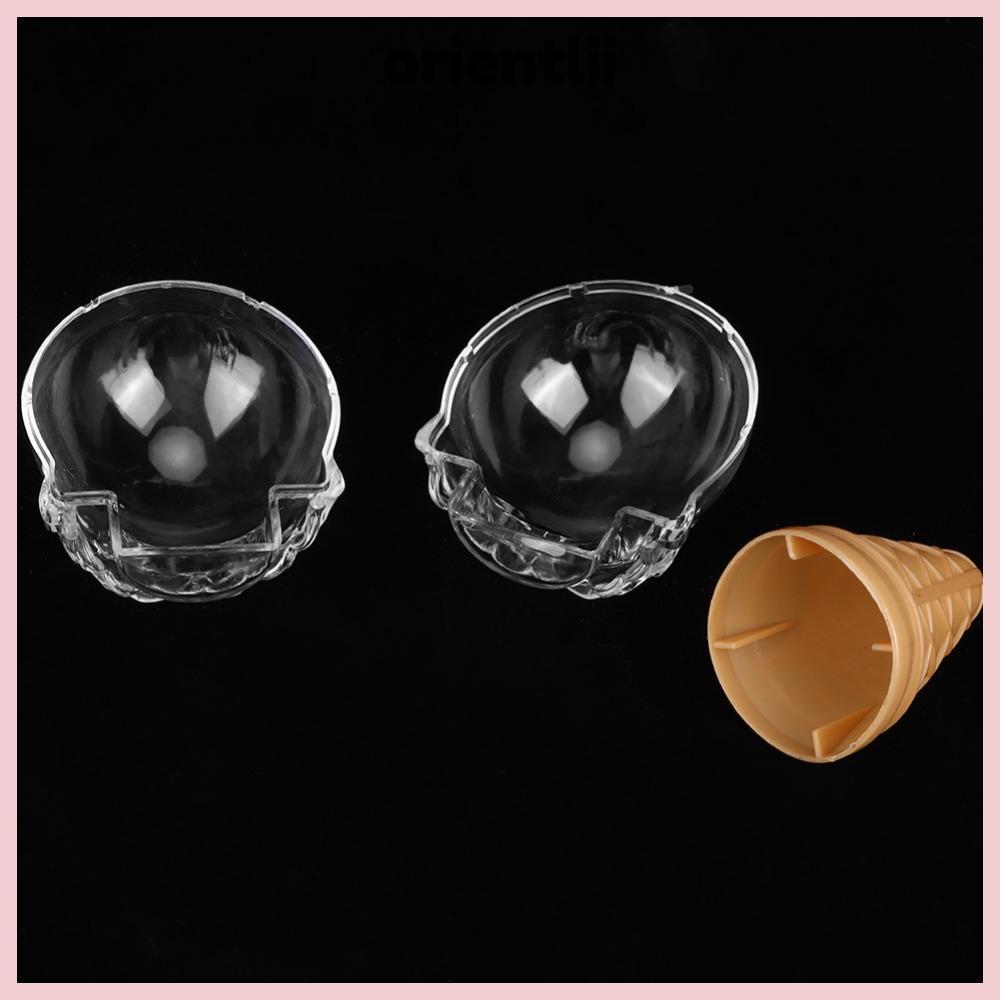 ORIENTLEE 8 ชิ้นกล่องขนมไอศกรีม,โปร่งใส PS โปร่งใสกล่องขนม,พรรคโปรดปรานReusable Ice Cream Shape 10x6