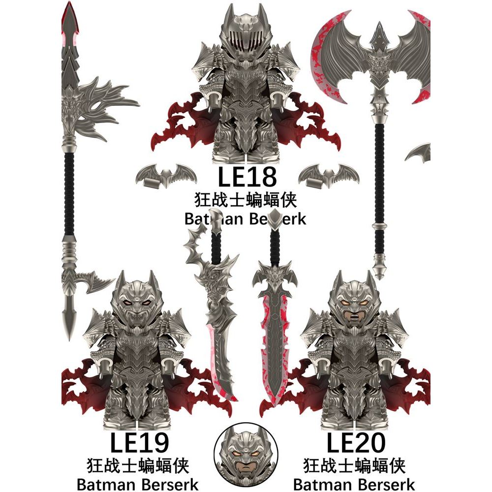 LE18-LE20 Berserker Batman Building Block Minifigure