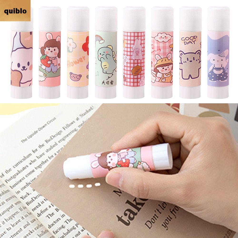QUIBLO Student Stationery Glue Stick, อุปกรณ์สํานักงาน Cartoon Solid Glue Stick, PVA Small Office Gl