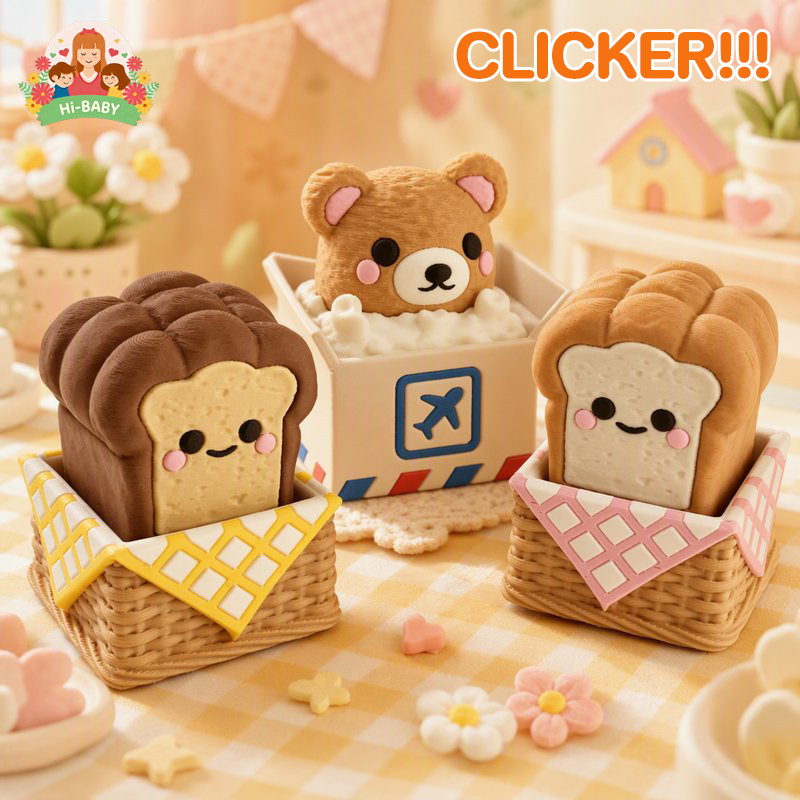 COD Bread Basket Clicker 3D พิมพ์ PLA ของตกแต่งโต๊ะน่ารัก คลิ๊กเกอร์ พวงกุญแจ ตกแต่งกระเป๋าเป้ Bear clickers