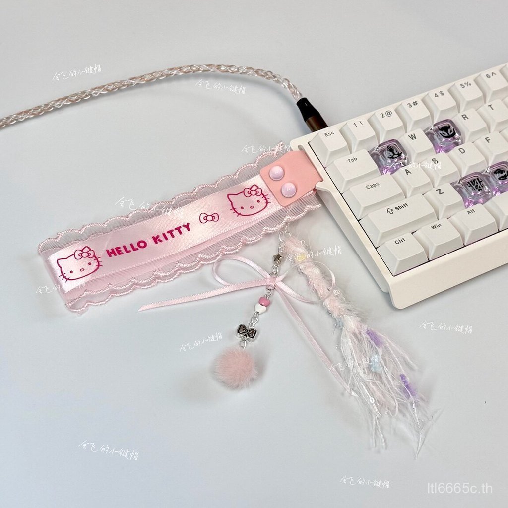 Hello Kitty ยอดนิยม Keyboard Ribbon KT Cat ริบบิ้นตกแต่งที่กําหนดเอง wooting made68