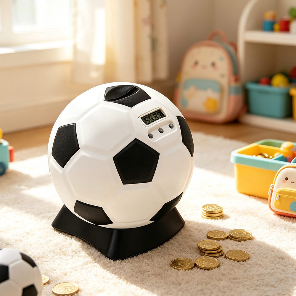 Football Money Box With Digital Coin Counter, Pound Coin Saving Jar For Kids Adults And Football Fan